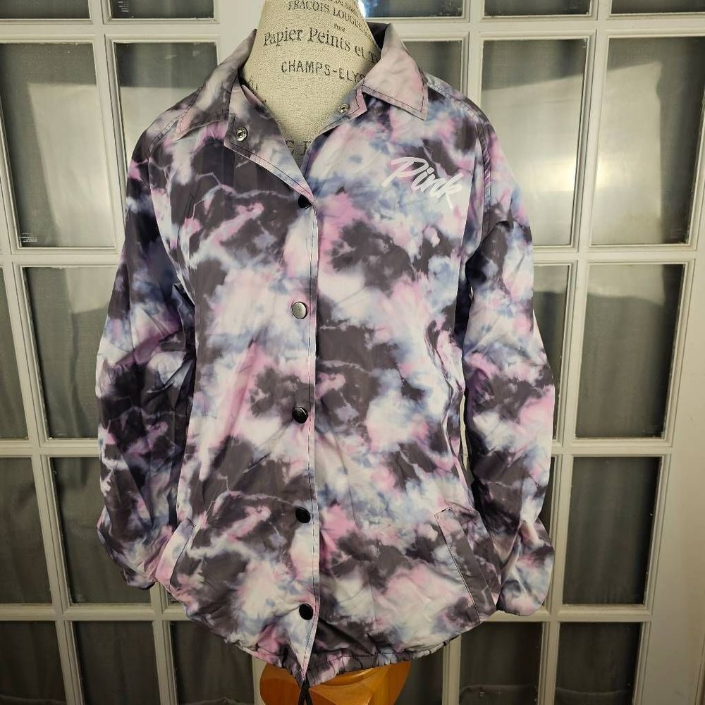 Victoria's Secret PINK Womens Pink Purple Tie Dye Jacket Medium